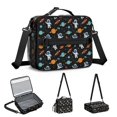 thumbnail image 5 of Astronaut and Planet Black Pattern Insulated Lunch Bag with Shoulder Strap and Bottle Holder,Bento School Lunch Bag Box,11x9.5x3.5 Inches, 5 of 5