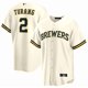 thumbnail image 1 of Camiseta clásica de béisbol local de Brice Turang, color crema, de los Milwaukee Brewers, con número de estrella bordado.-M, 1 of 2