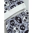 thumbnail image 6 of Newborn Baby Boys Girls Halloween Outfits Ribbed Long Sleeve Sweatshirt Crewneck Ghost/Skull Print Pullovers and Pants Sets, 6 of 7