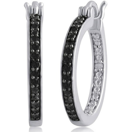 1/3 Carat T.w. Black Diamond Silver Tone