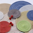 thumbnail image 5 of OUNONA Cotton Linen Table Mat for Placing Cups Red Round Heat Resistant and Non Slip 6 Inch, 5 of 6