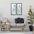 thumbnail image 2 of Stupell Industries Blue Hued Flowers & Birds Animals Painting Black Framed Art Print Wall Art, 13 x 30, Set of 2, 2 of 8