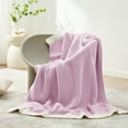 thumbnail image 6 of Snuggle Sac Heather Lilac Throw Blanket for Couch, Ultra Soft Microfiber Knitted Blanket Cozy Warm Blankets, Lilac, 50x60 inches, 6 of 6