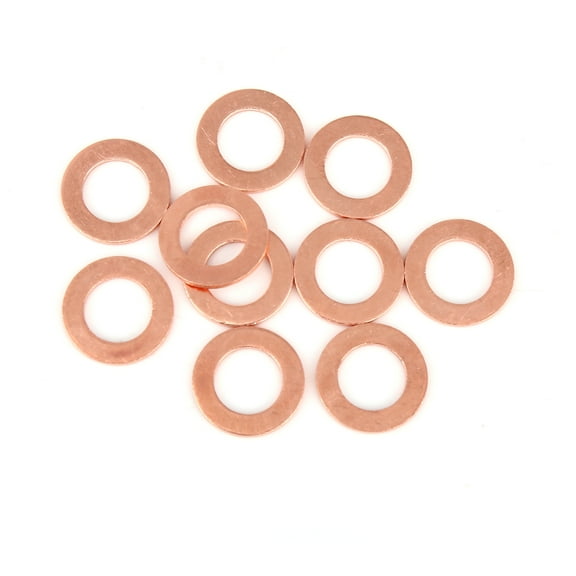 Unique Bargains 10pcs Copper Crush Washer Flat Sealing Gasket Ring Spacer for Car 12 x 19 x 1.5mm