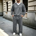 thumbnail image 6 of Luvrsol Big & Tall Men Lounge Tracksuit Solid Long Sleeve Crewneck Pullover & Relaxed Fit Sport Jogger Pants Set S-3XL, 6 of 7