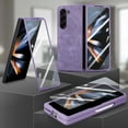 thumbnail image 5 of SaniMore for Samsung Galaxy Z Fold 5 5 (7.6" 2023) Case, Wireless Charging Built-in Tempered Film Protector, Slim Lihtweight Hinge Protection Shockproof Anti-drop Shell, Purple, 5 of 11