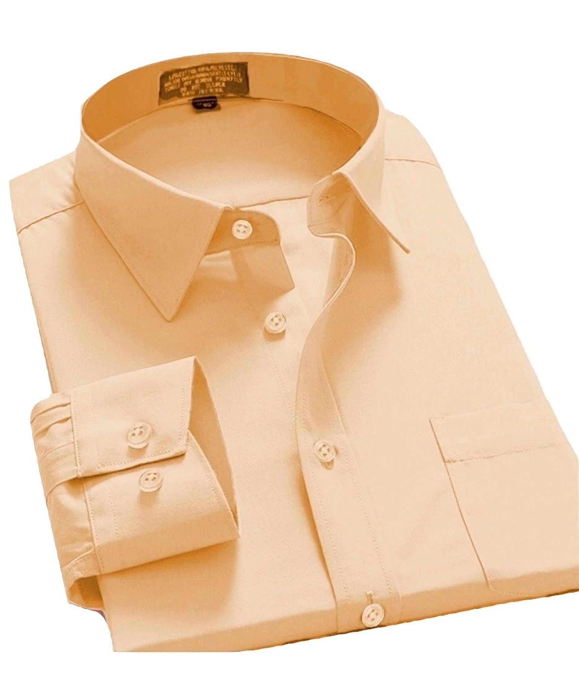 Basic Shirts Men's Regular Fit Long Sleeve Button Down Dress Shirt, Size: 16-16, Beige Basic Shirts Men's Regular Fit Long Sleeve Button Down Dress Shirt, Size: 16-16, Beige