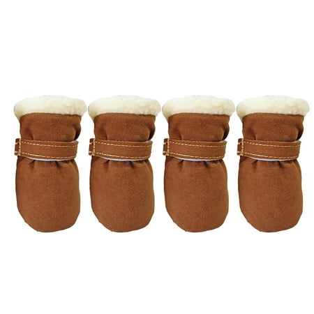 Warm Winter Boots for Dogs Cozy Velvet Lined Soft Sole Snow Shoes Windproof Comfortable Pet Footwear for Cold Weather