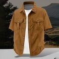 thumbnail image 4 of Kalauyu Short Sleeve Button Down Shirts for Men Turn Down Collar with Chest Pocket Lightweight Quick Dry Outdoor Work Shirts, 4 of 9