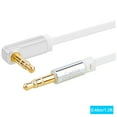 thumbnail image 2 of Strhowill 2PCS 3.5mm Audio Cable,male to male extension cable with right-angle plug,for mobile phone headphones, computer speakers, and tablet adapter（White/1.5ft）, 2 of 8