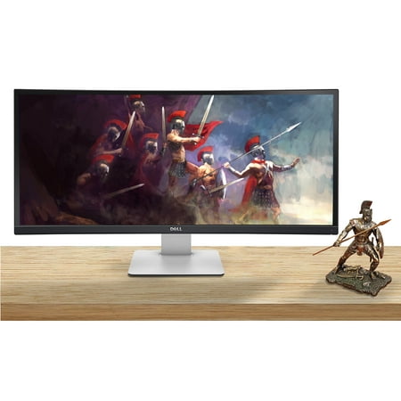 Dell U3415W UltraSharp 34 Inch Curved WQHD 3440 x 1440 Gaming Monitor with Integrated Speakers, Vesa Compatible, Picture-by-Picture (PBP), USB-C, HDMI and DisplayPort Bundle with Achilles Statue
