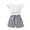 White, variant on Mercatoo Baby Outfits for Girls Toddler Kids Girl's Outfits Solid Color Short Sleeve O Neck Crop Casual Girls Sweatsuits Set