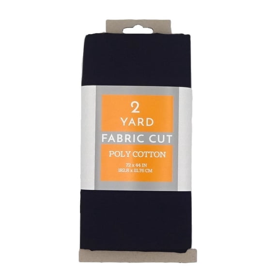 Shason Textile 2 Yard Cut Poly Cotton Fabric, Black, 44" Wide for Craft & Quilting Projects