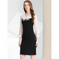 thumbnail image 2 of INSPIRE CHIC Vestido Evasé Elegante De Fiesta Con Panel De Chifón De Malla Para Mujer Negro M, 2 of 6
