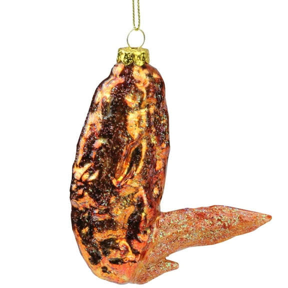 4.5" Buffalo Chicken Wing Flat Wingette Glass Christmas Ornament