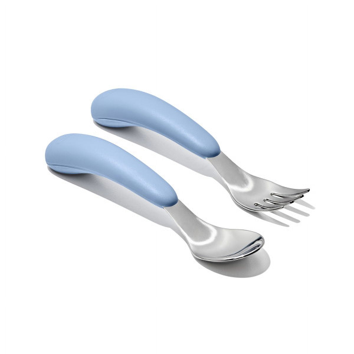 OXO Tot Toddler Stainless Steel Fork And Spoon 2 Piece Set for 12+ Months, Dusk