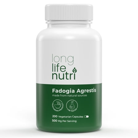 LongLifeNutri Fadogia Agrestis 500mg Per Serving - 200 Vegetarian Capsules, Supplement for Strength & Overall Wellbeing