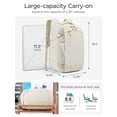 thumbnail image 3 of BAGSMART Travel Backpack, 15.6 Inch Carry On Backpack Flight Approved, TSA Approved Personal Item Travel Bag, Water Resistant Weekender Bag Luggage Daypack, Cream, 3 of 7