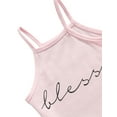thumbnail image 4 of Franhais 2 Pcs Toddler Casual Outfits, Girls Short Letter Print Halter Tank Tops + Ripped Jeans with Pockets, 4 of 6