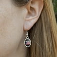 thumbnail image 3 of NASA Official Worm Logo United States USA Flag Novelty Dangling Drop Oval Charm Earrings, 3 of 4