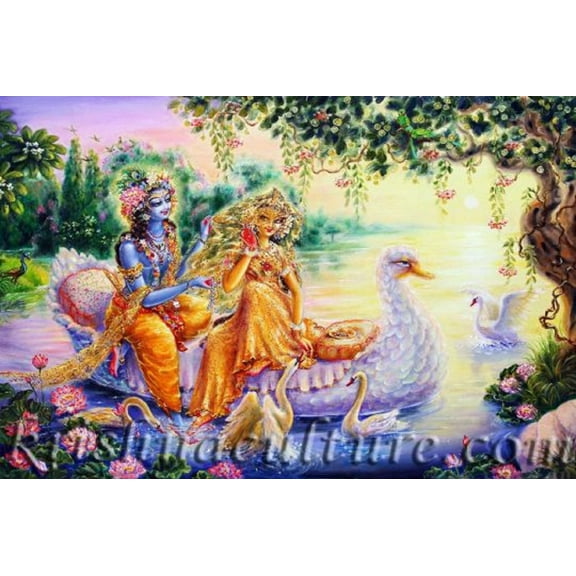 KrishnaCulture Radha Krishna Pearls 2 CV117SA Canvas Art 12x18"