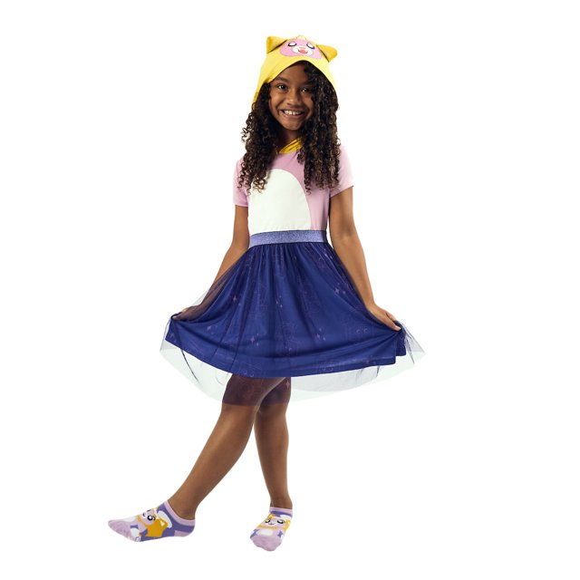 LankyBox Foxy Robe de Cosplay à Capuche à Manches Courtes Violette pour Fille-14