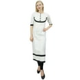 thumbnail image 1 of Phagun Kurta Ethnique Blanche pour Femmes Designer Kurti Bollywood Robe-6, 1 of 1