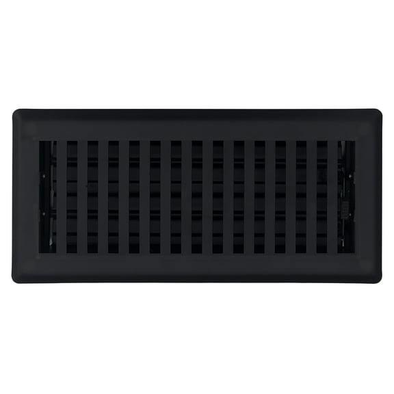 Sierra Grates Contemporary Floor Register 4 inch X 14 inch Cast Iron Black