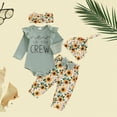 thumbnail image 2 of CAUYDY Toddler Girl Outfit Set Infant Girls Long Sleeve Clothes Baby Fall Winter Bodysuit Preemie Romper 0 3 6 9 Months 1T 2T Sizes 0-3 Months,Green, 2 of 7