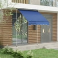 thumbnail image 2 of Outsunny Auvent de Patio Rétractable Manuel 6,6 Pieds X 5 Pieds Abri Solaire, Bleu Foncé, 2 of 10