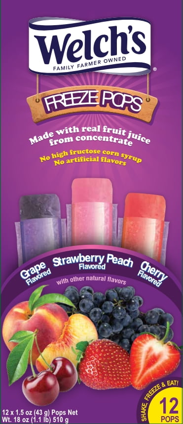 Welch's Freeze Pops Grape, Strawberry 