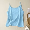 thumbnail image 2 of ORT Cotton Linen Camisole Tops Women Spaghetti Strap Loose Fit Tank Top Cami Summer Casual Sleeveless Shirts Blouse(Light Blue-01,XXL), 2 of 6