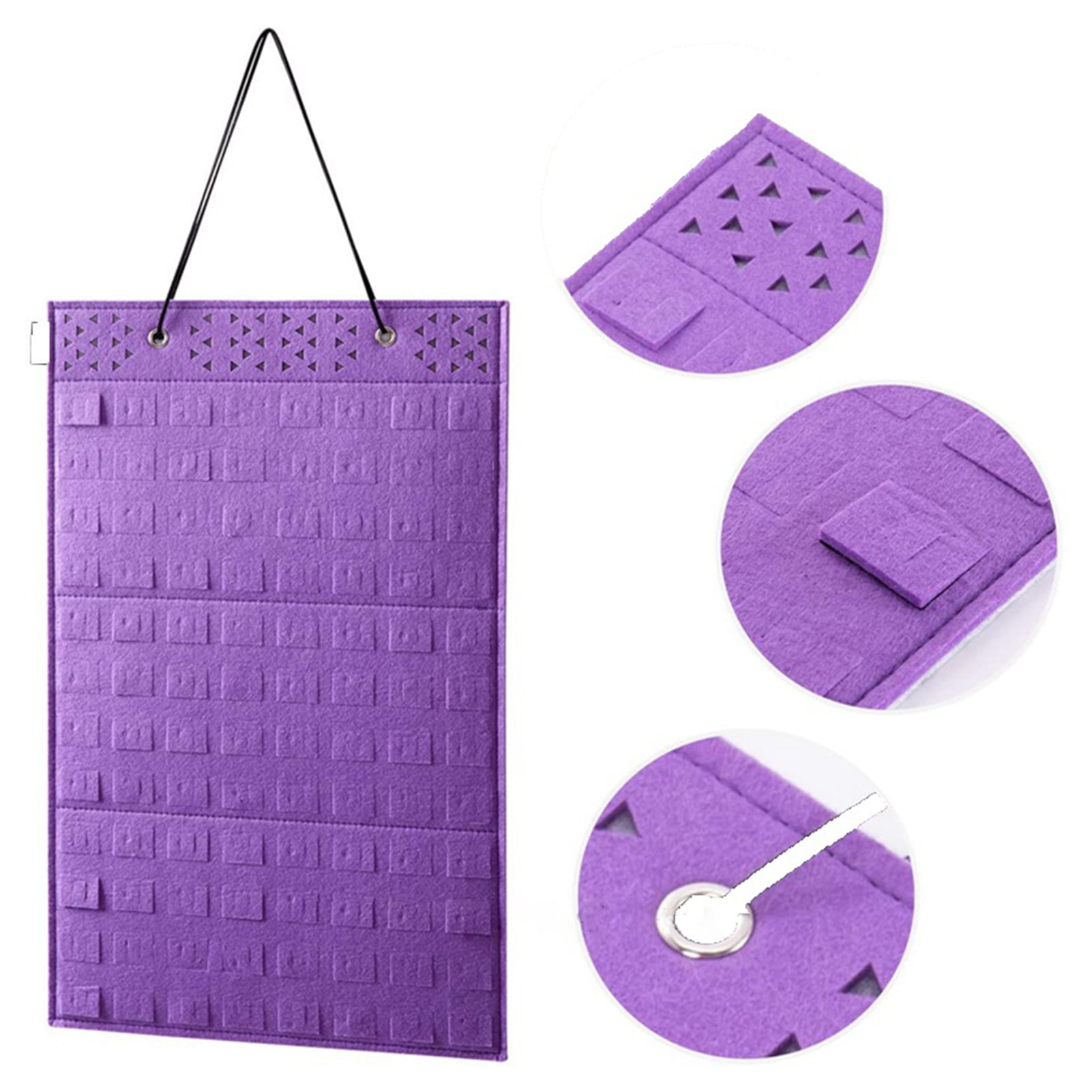 Hanging Brooch Organizer Wall Hanging Pin Organizer Felt Brooch Storage Bag with 96 Pin Capacity Space-saving Display Case for Enamel Pins Earrings