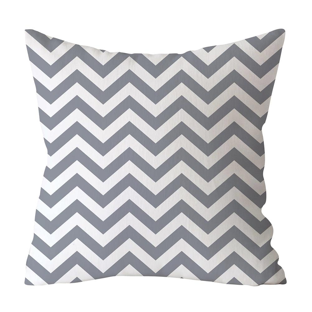 Geometric Decorative Cushion Cover Polyester Pillowcase Sofa Home 18*18Inch Gray 