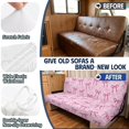 thumbnail image 3 of Qpednta 2 PCS Pink Bow Pattern RV Couch Covers for Jackknife Sofa Bed 2 Piece, Stretchable, Camper Sofa Slipcover, Machine Washable, Pet Friendly, Furniture Protector, for Campers, 3 of 7