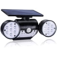 thumbnail image 1 of Lámpara solar de exterior, lámpara de pared solar para exteriores, con 30 focos LED de doble cabezal, impermeables, rotación de 360 grados, con sensor de movimiento para jardín., 1 of 5