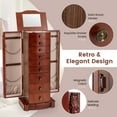 Costway Wood Jewelry Storage Chest Stand Organizer Necklace
