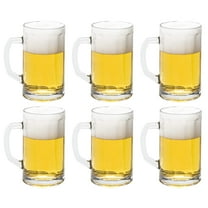 Vikko Beer Mug, Set of 6 Glass Beer Mugs, 17 Ounce, Dishwasher Safe Durable Drinking Glass for Craft Brews, Beer or Water