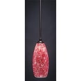 thumbnail image 1 of Toltec Lighting 560-DG-5066 Zilo 1 Light Mini Pendant Shown In Dark Granite Finish With 5.5 Red Fusion Glass, 1 of 1