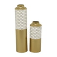 thumbnail image 6 of CosmoLiving by Cosmopolitan 22", 14"H Honeycomb Gold Metal Vase, Set of 2, 6 of 7