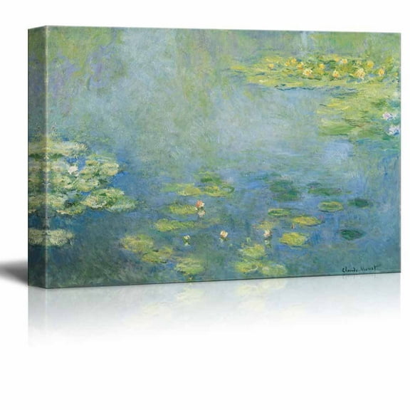 wall26 Water Lilies by Claude Monet - Canvas Print Wall Art Famous Painting Reproduction - 32" x 48"