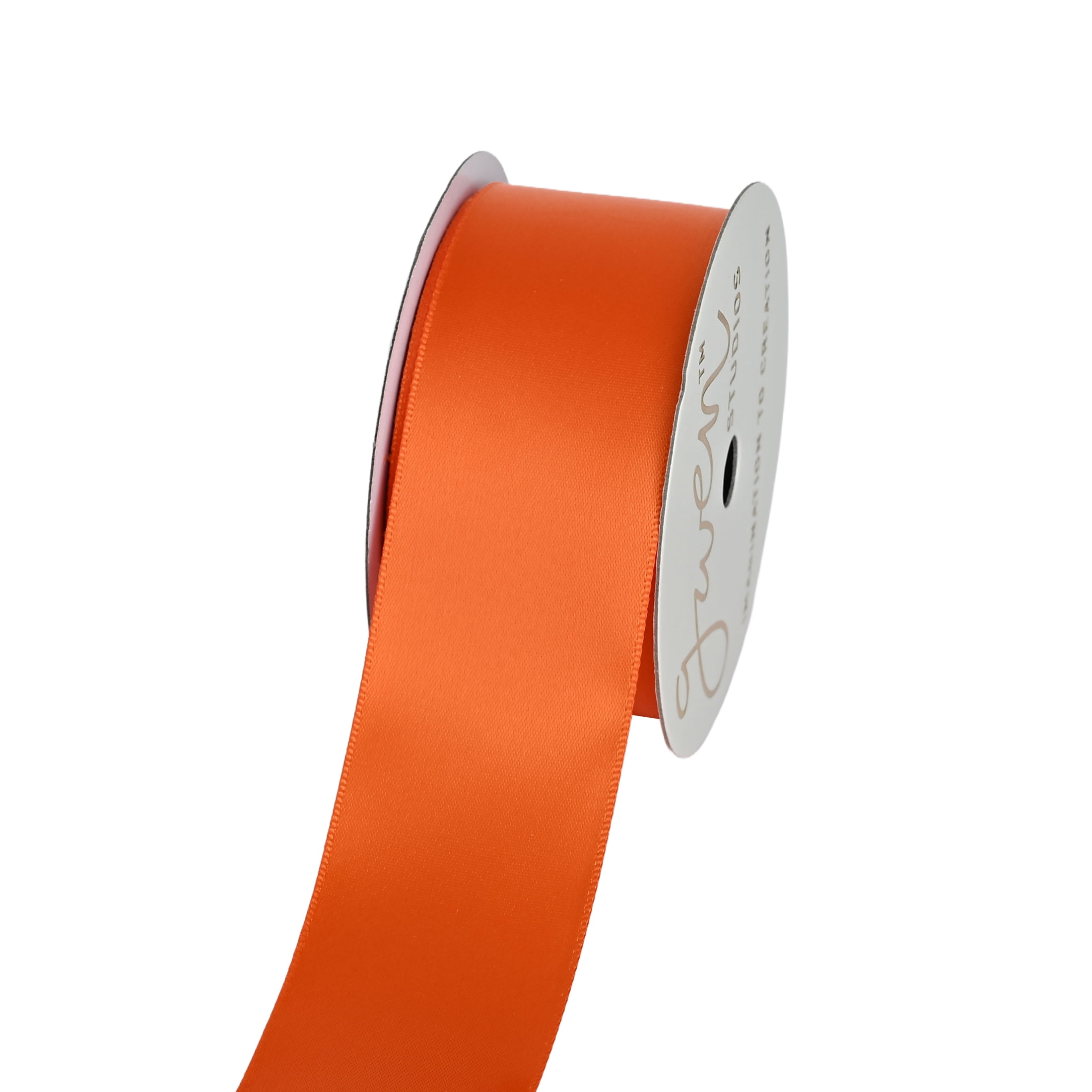 Gwen Studios 1.5" Orange Satin Ribbon, 7 yards