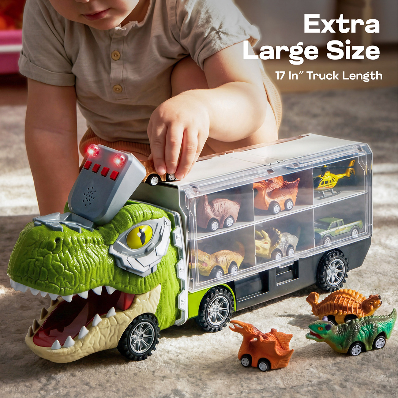 Joyfy 13 in 1 Dinosaur Truck with Lights & Sound photo 8
