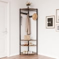 thumbnail image 2 of Bingirl Corner Coat Rack with Shoe Bench Entryway Corner Hall Tree with 6 Double Hooks Corner Clothes Rack with Storage Corner Tree with Organizer Shoe Bench Shelf for Entryway Hallway Closet, 2 of 5