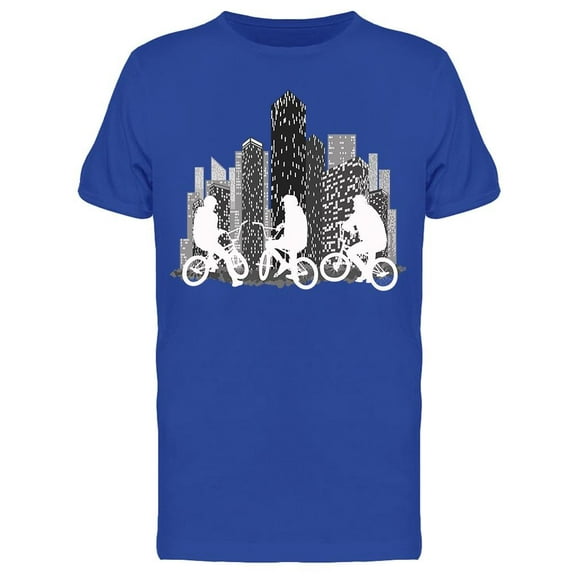 Silhouettes Of Three Cyclists T-Shirt Men -Image by Shutterstock, Male Large