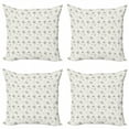 thumbnail image 1 of Ambesonne Flower Throw Pillow Cover 4 Pack, Hellebore Blossom Motif, 18", Dark Green and Ivory, 1 of 2