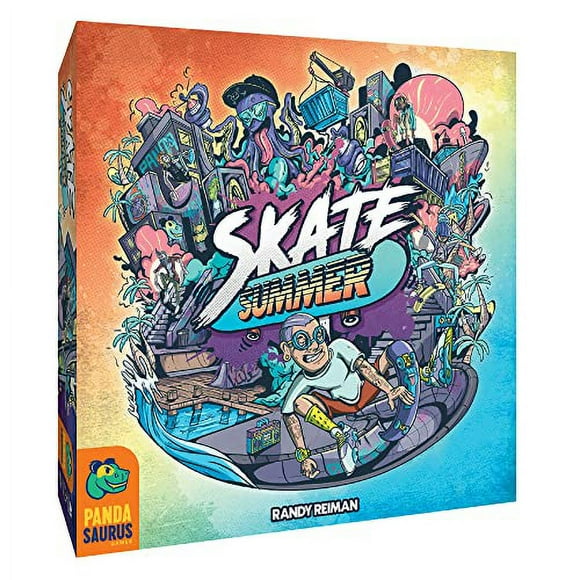 Skate Summer Board Game - Skateboard Themed Strategy Game - Fun Family Game for Adults and Teens - Ages 14+ - 2-5 Players - Average Playtime 60-90 Minutes - Made by Pandasaurus Games