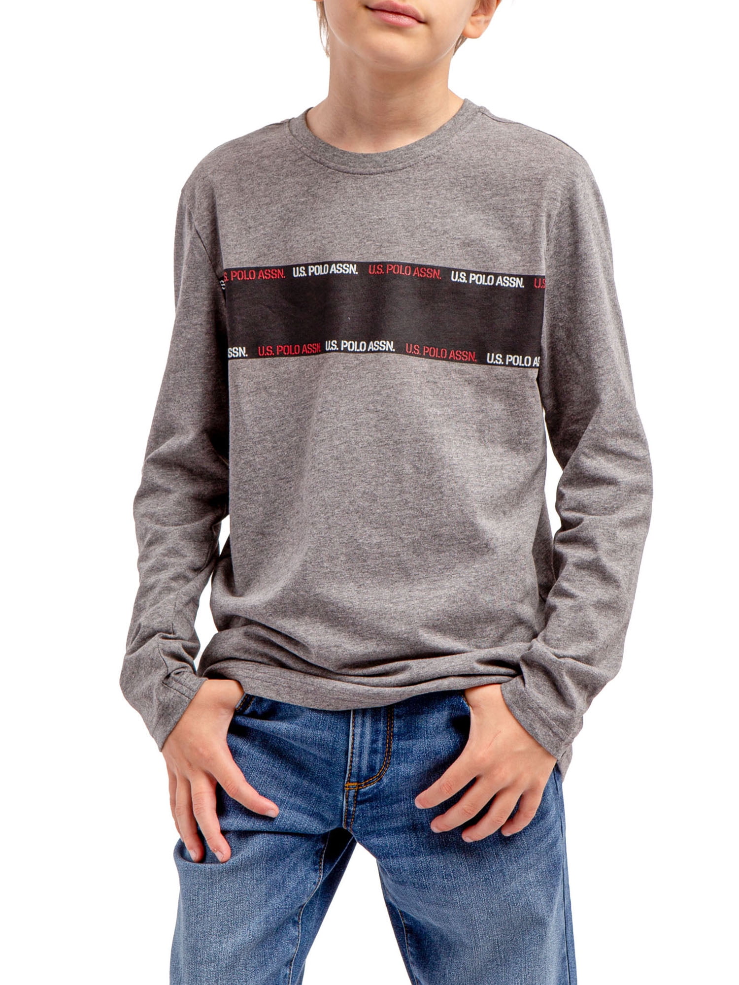 U.S. Polo Assn. Boys Graphic Long Sleeve T-Shirt, Sizes 4-18