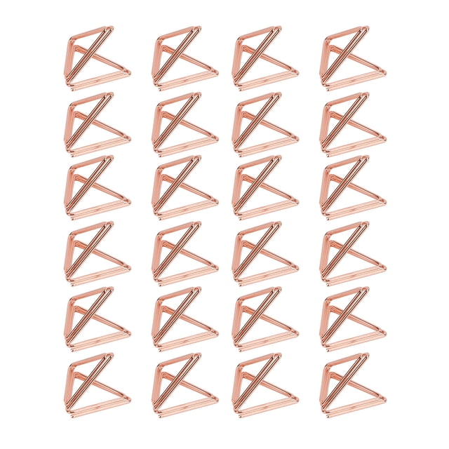 Card Clip Holder, Card Stand 24 Pcs Triangular Shape Exquisite Workmanship For File Classification For Home For Office Rose Gold
