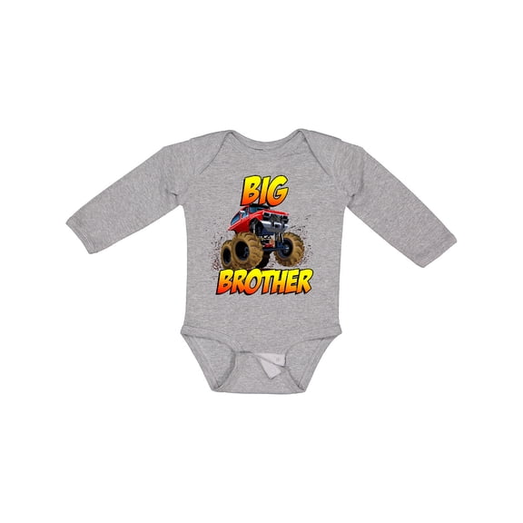 Inktastic Big Brother Monster Truck Boys Long Sleeve Baby Bodysuit